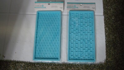 Celebrate It Fondant Texture Mold Basket Weave & Brick Wall Design Bakeware Lot