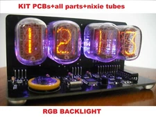 Nixie Tube clock KIT with IN-12 Tube LED RGB Backlight Black PCB