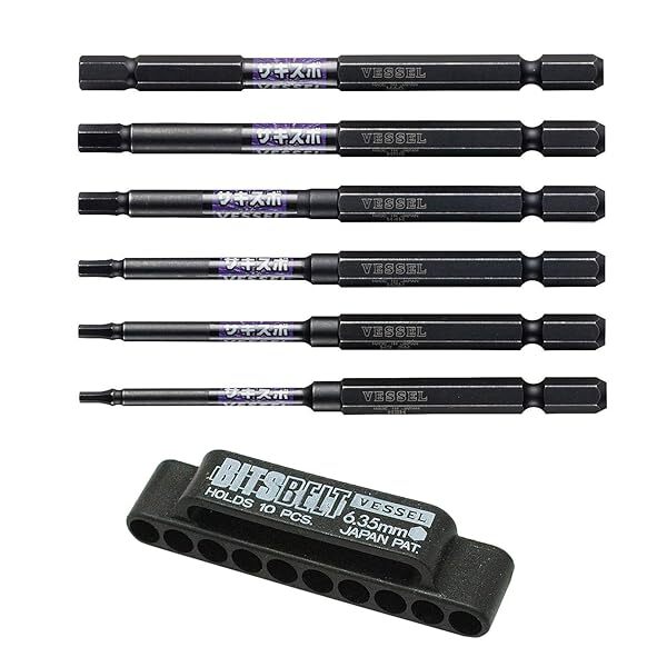 VESSEL Hex Driver Bit Set 6 Pieces with holder SS16H-6PSA Made in Japan