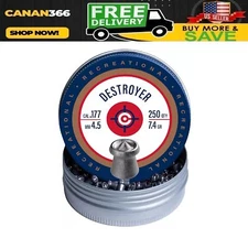 CROSMAN 250 Count DESTROYER Pointed Dished Rim 4.5mm .177 Pellets Hunting Target