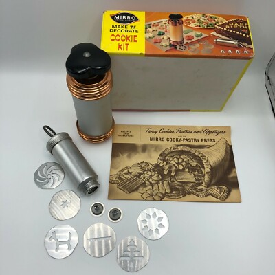 Mirro Cookie Kit Aluminum w/ 6 Discs 2 Tips Cookie Press Decorator