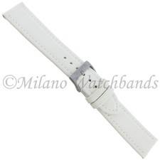 20mm Morellato White Lorica Stitched Synthetic Leather Mens Watch Band 2195