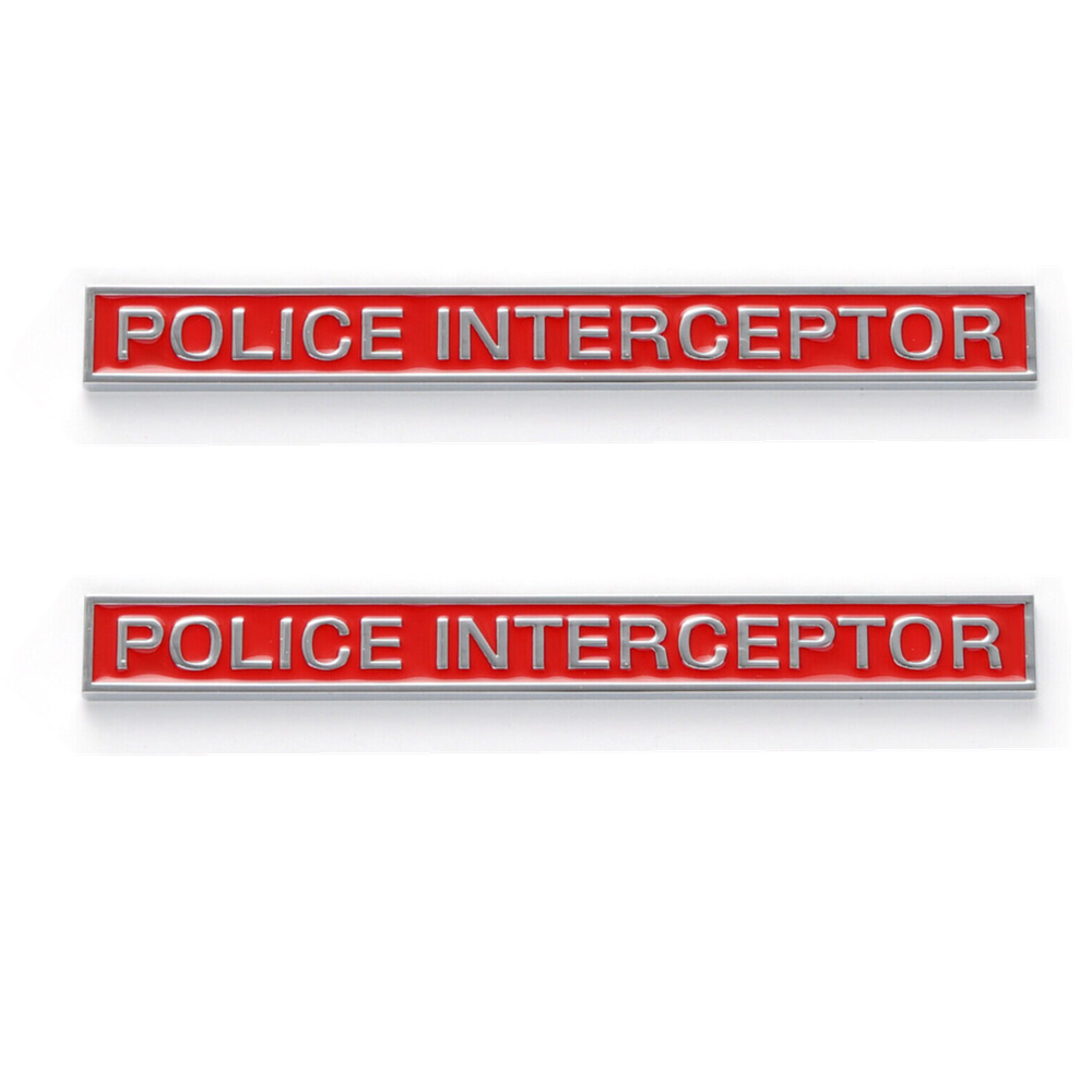 2x Chrome Red INTERCEPTOR_POLICE Side Fender Emblem for Explore Crown ...
