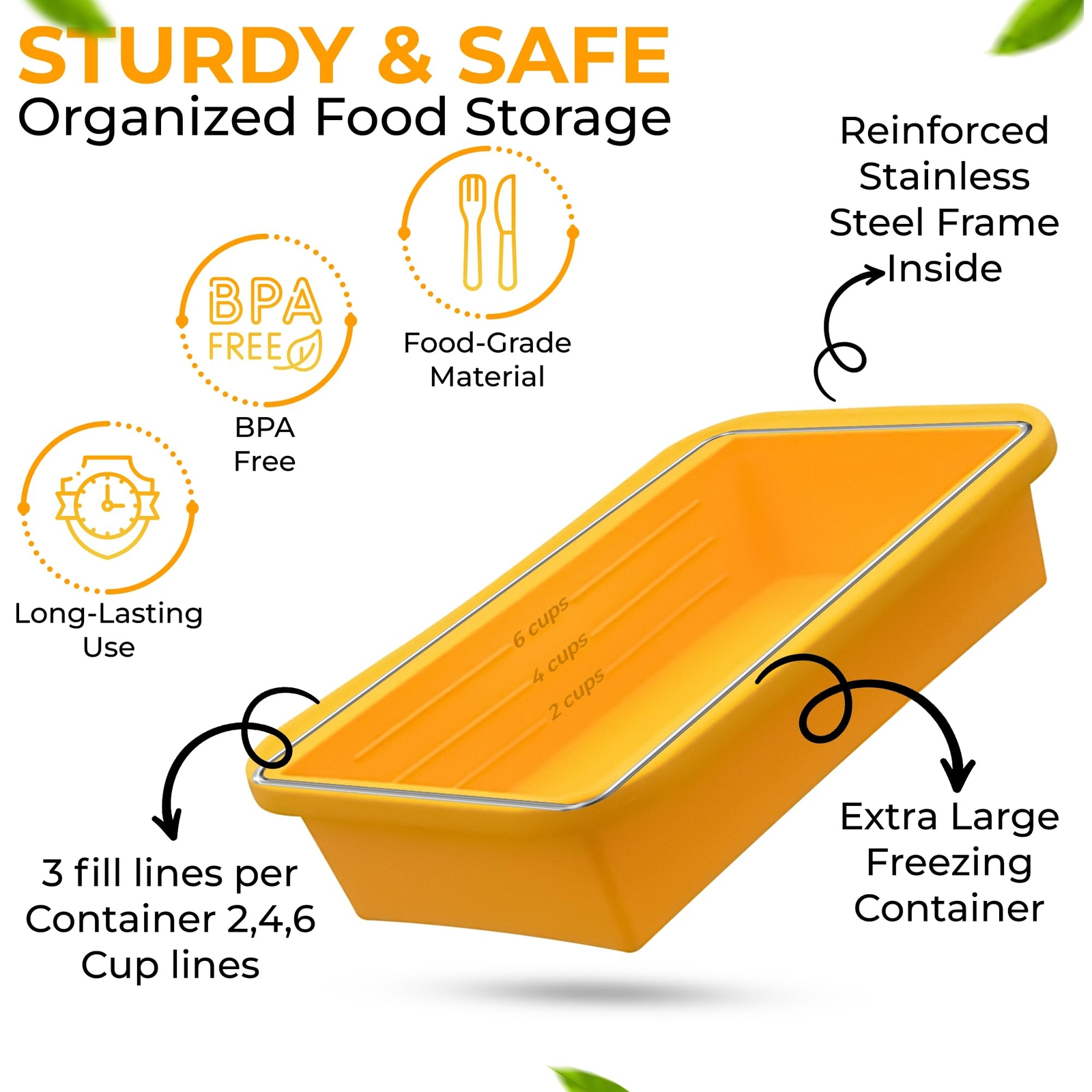 2 Pack Large Silicone Freezer Containers For Soup Pasta Sauce Leftovers ...