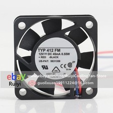 TYP 412FM DC12V 45mA 0.55W 4010 40X40X10MM 4CM 2Wire Original Axial Cooling Fan