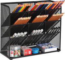 Mesh Desk Organizer, Multi-Functional Pen Holder, Desktop Mesh Pen Holder