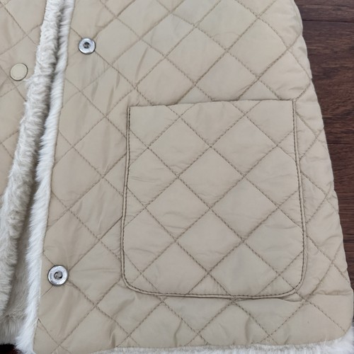 New ZARA Kids Girls Faux fur sleeveless crewneck vest Two Sides cream Sz 8-9 - Picture 5 of 9