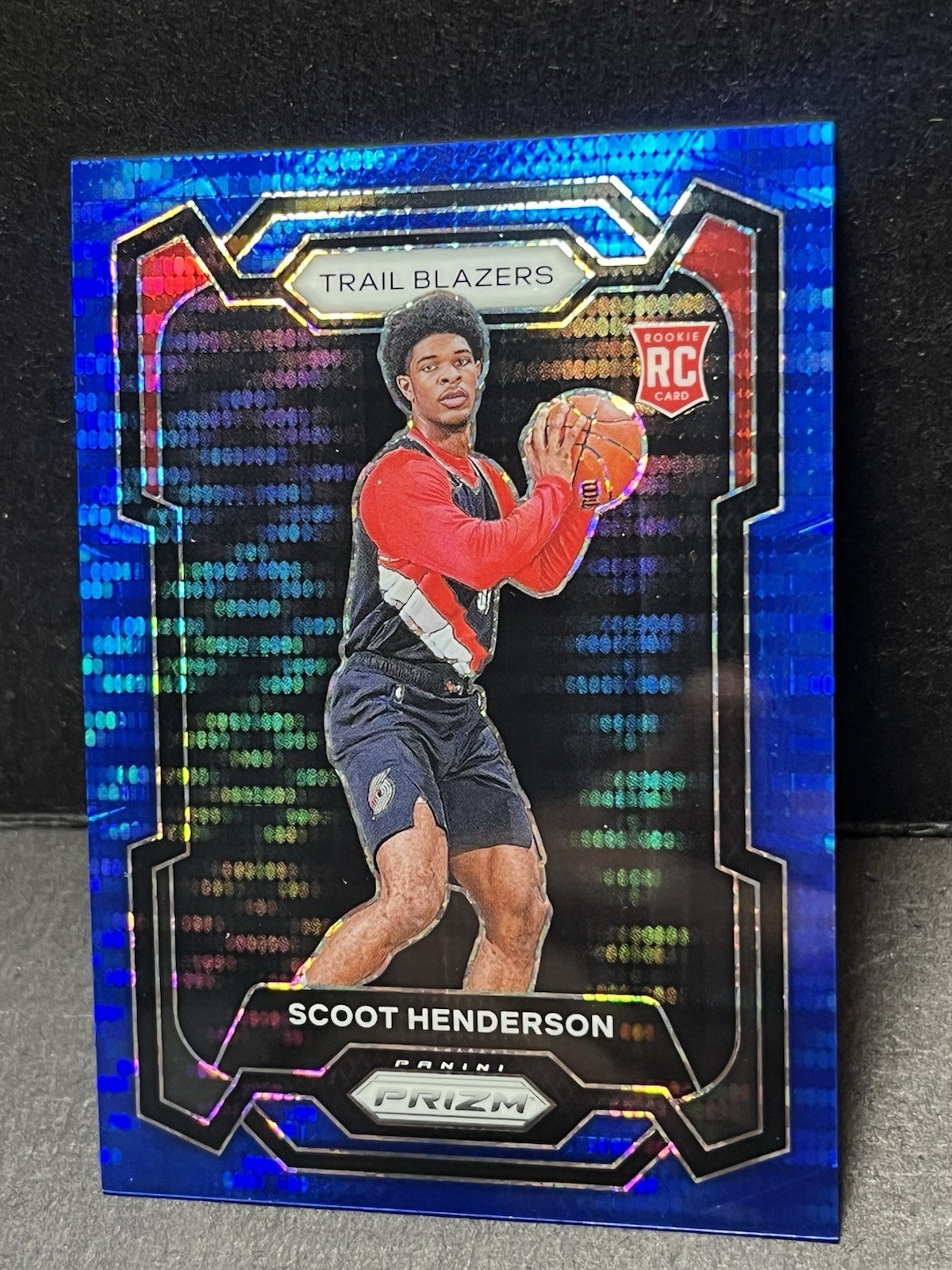 2023-24 Panini Prizm Scoot Henderson Rookie Blue Pulsar /99 SSP #141 Blazers