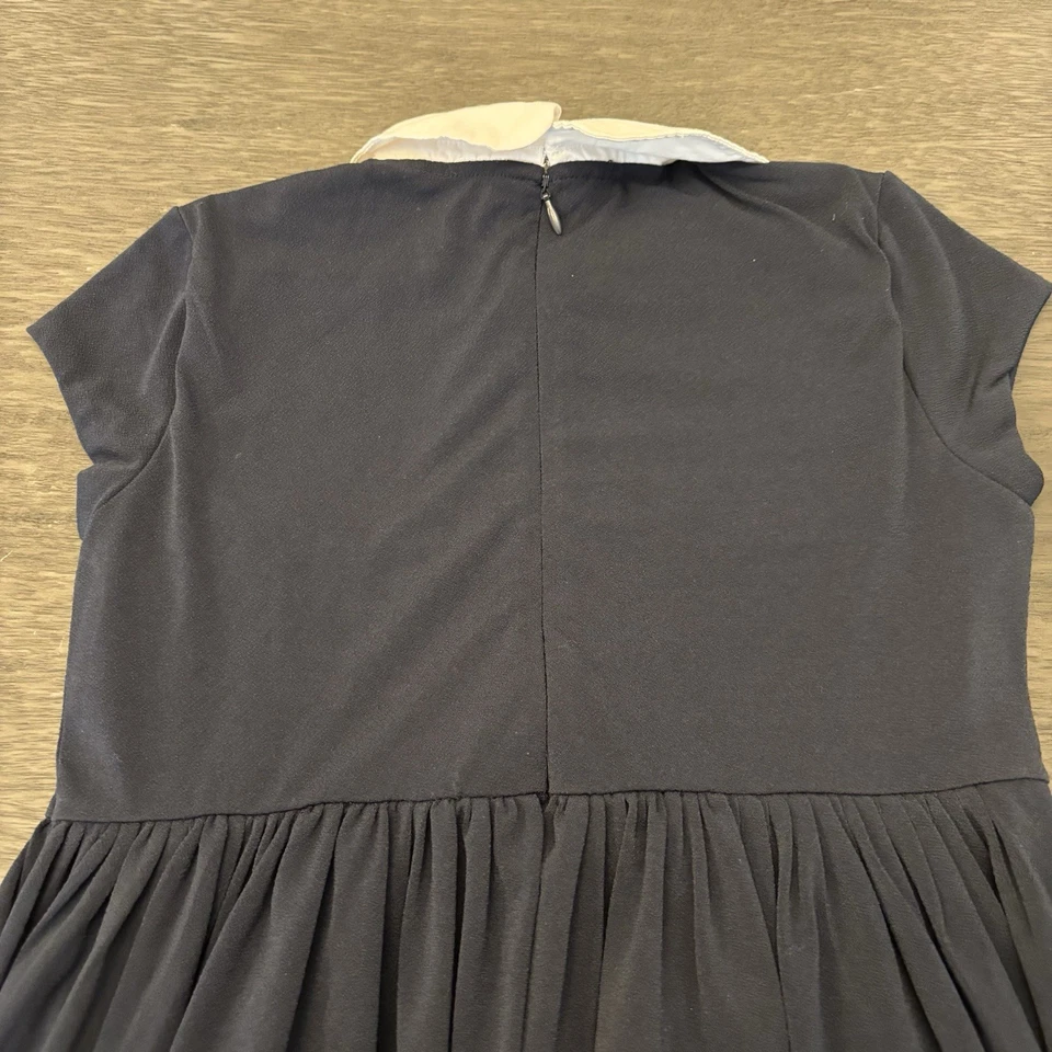 Polo Ralph Lauren Girls Medium M 8-10 Navy Blue Short Sleeve POLO Dress Pleated - Image 4 of 4