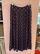 Vintage 80s Liz Claiborne Pleated Skirt 100 Rayon Sz 10