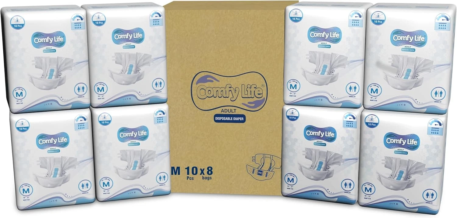 Comfy Life Slip-on Pads Adult Incontinence Diapers with Fixation Tapes 10 Pack