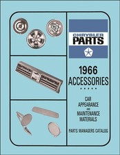 1966 Dodge Accessories Parts Book Charger Coronet Dart Polara Monaco Truck Van