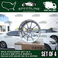 4pcs 19 X 8.5 Benz Style Wheels 5x112 Et35 Cb66.5 Alloy Wheels Hyper Black Jdm