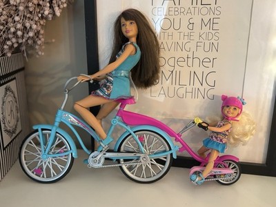 BARBIE MATTEL Tandem FAHRRAD Skipper & Chelsea Schwestern 2010 Bike For Two RAD