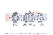 AKS DASIS KLIMAKOMPRESSOR 7SEU17C passend f&uuml;r MERCEDES-BENZ G-KLASSE GL-KLASSE
