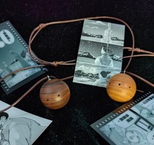 Orb: On the Movements of the Earth Wooden Sphere Necklace Pendant Gift