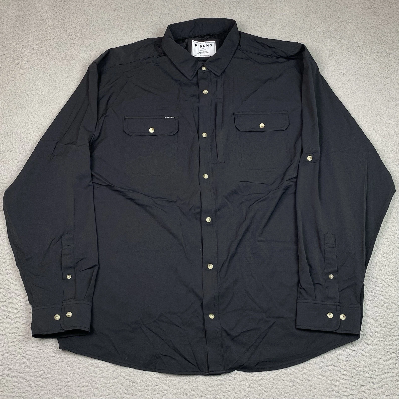 Poncho Fishing Shirt Men's Size XXL Black Long Sleeve Outdoor Vented *Flaw*
Opens in a new window or