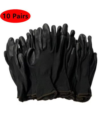 10/30 Pairs PU Coated Work Gloves Safety Grip Repair Carpenter Gloves