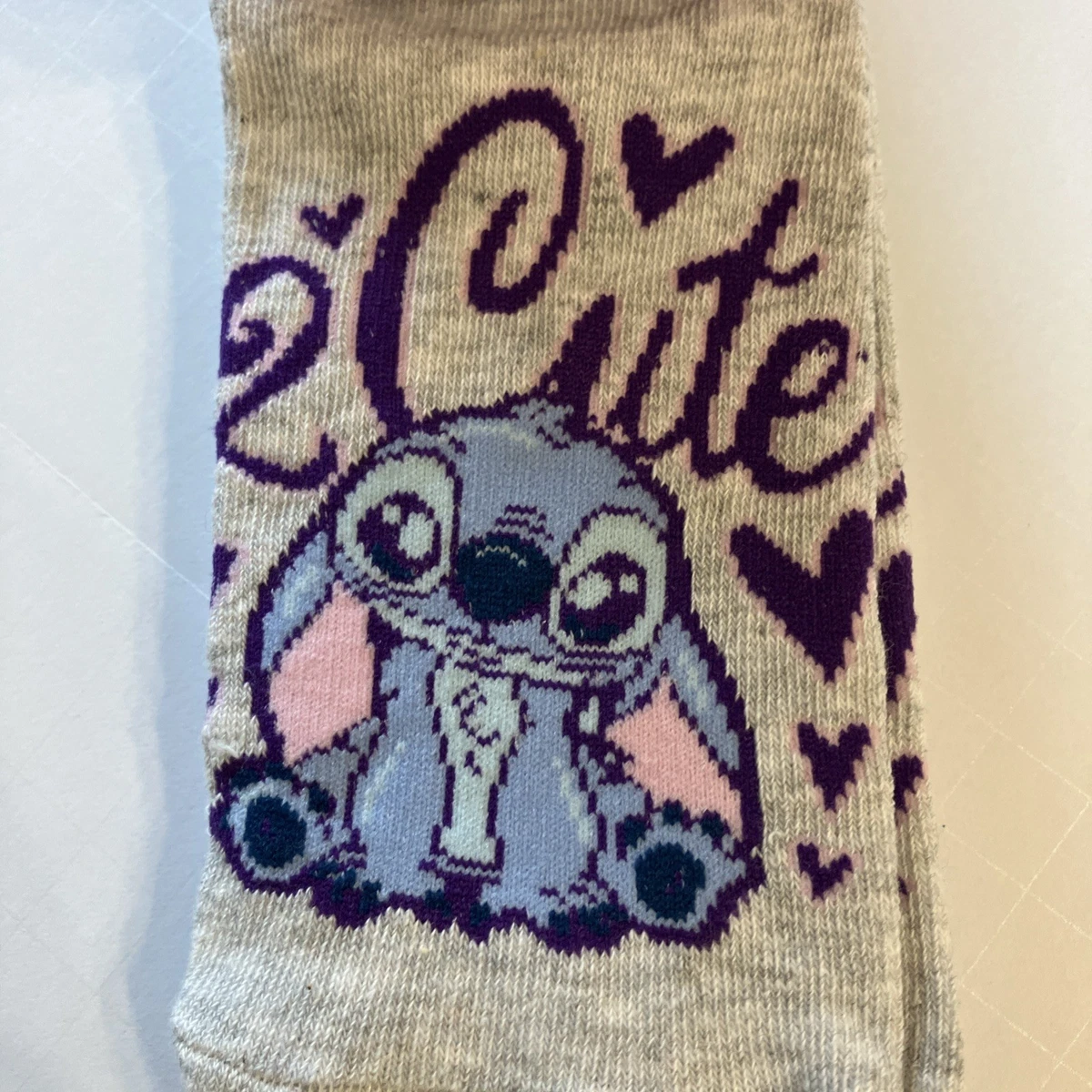 Conjunto de Calcetines Primark Stitch Angel Disney EE. UU. 6-10 Rayas Paquete de 3 Rosa Púrpura Nariz Nuevo