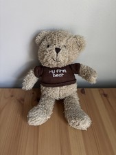 Carters My First Bear Plush Tan Teddy Brown Shirt Stuffed Animal Toy Lovey 61272