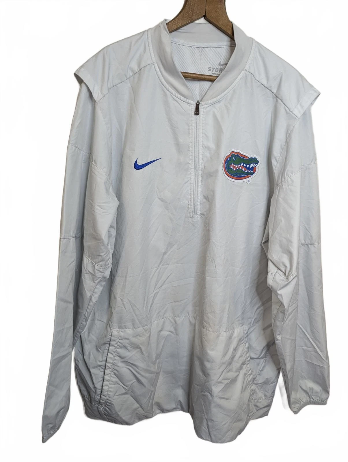 Nike Storm-Fit Jacket Florida Gators XL White 1/4 Zip Pullover Windbreaker NCAA