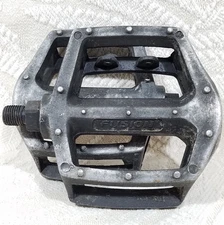 HARO FUSION BMX LU-313 PEDALS BLACK VTG RETRO OLD MID SCHOOL STAMPED METAL