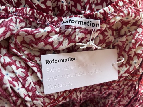 NWT Reformation The Solis Grenadine Red Floral Top Size Small - Picture 4 of 10