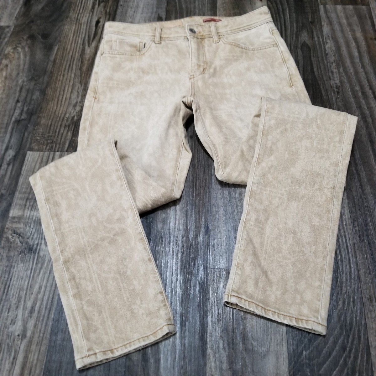 Pilcro Jeans Womens 28T Tall Beige Straight Light Wash Stretch