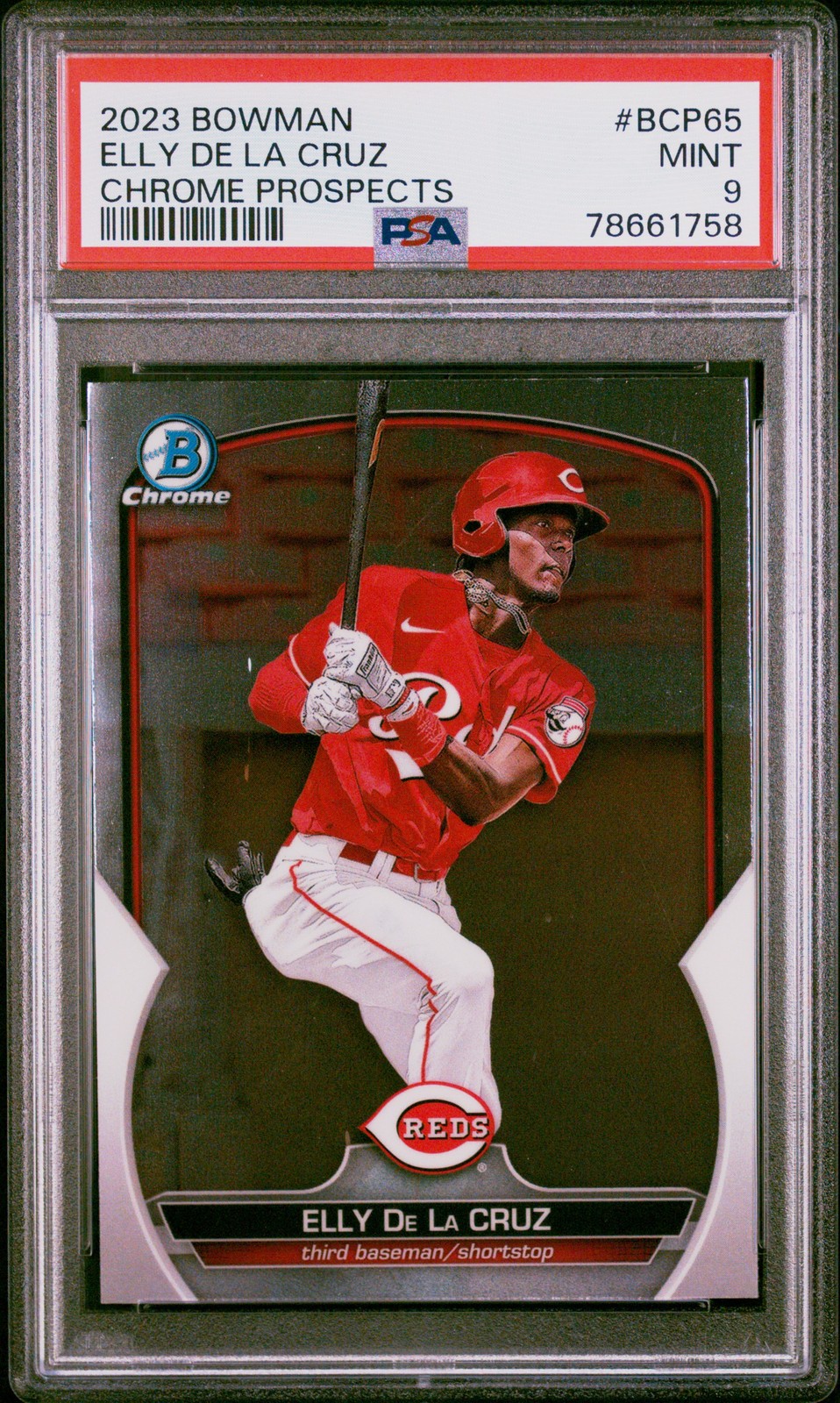 2023 BOWMAN CHROME PROSPECTS #BCP65 ELLY DE LA CRUZ PSA 9