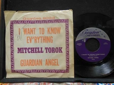 Mitchell Torok – Guardian Angel / I Want To Know Ev'rything, 45 RPM VG+ PS (31E)