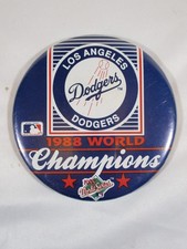 Dodgers 1988 World Series Champions Pinback - 3½