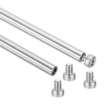 2Pcs Linear Motion Rod Shaft Guide, 6x150mm Chrome Plated End Linear Steel Rods