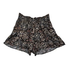 SO Super High Rise Smocked Waist Shorts Size S Floral Boho Print