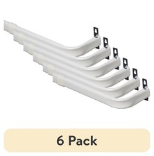 (6 pack)2"Basic Metal Wrap Around Adjustable Curtain Rod,28-46"Adjustable Length