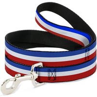 "Dog Leash Stripes Blue/White/Red Narrow 0.5\" (Us Import)"
