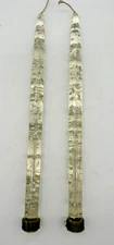 Clear Lucite Candles with Silver Flecks Mid Century Modern MCM Set of 2