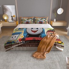 Train Friends Adventure Print Bedding Set 125Gsm Quilt Case And Pillow Case