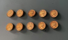 VINTAGE COCO CHANEL gold buttons~10 PC~5/8"~PARIS FRANCE~AUTHENTIC