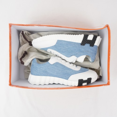 Hermes Bouncing Sneakers In Blue Clair - Women's Size EU 38 (H251100Z CB380) - Picture 9 of 11