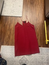 Forever 21 Red Spaghetti Strap Mini Swing Dress Red Sz.L Polyester