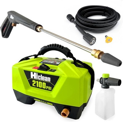 Hiclean Electric Pressure Washer 2100 PSI Portable Foam Cannon