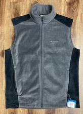 Columbia Steens Mountain Fleece Vest- Men s Size Medium Gray/Blue