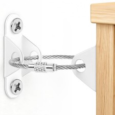 6 Pack White Furniture Anchors Baby Proofing Anti Tip Safety Straps