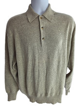 Bergdorf Goodman For Brunello Cucinelli Cashmere Henley Polo Sweater 2XL Italy