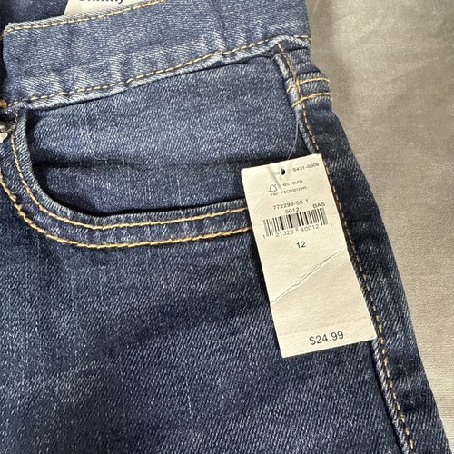 Old Navy Skinny Jean Boys 12 Adjustable Waist Medium Wash Denim Pant 26x27 - Picture 4 of 11