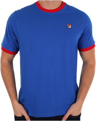 Fila Vintage Ringer T Shirt Royal Red UK