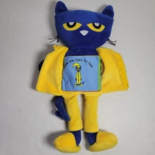 Zoobies Pete the Cat Book Buddies Plush Pajama Day Storybook Stuffed Animal 16"