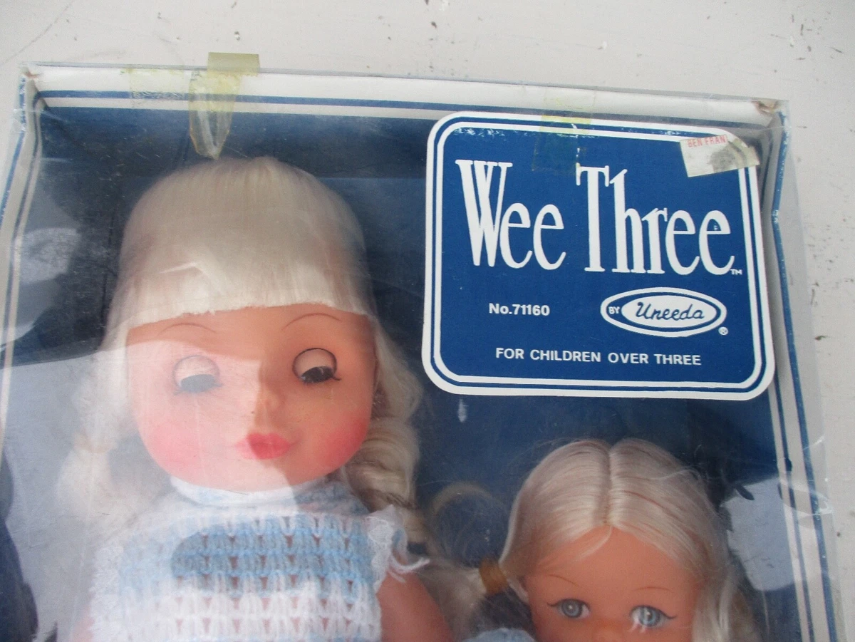 1960s Vintage Uneeda WEE THREE DOLLS 3 Sisters No. 71160 New in