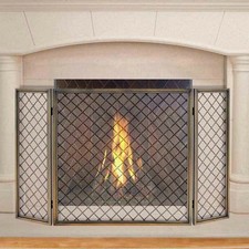 Pilgrim 39 X 31 Antique Brass Bay Branch Embossed Fireplace