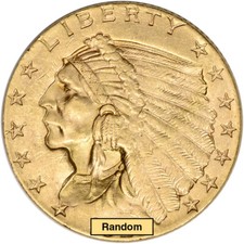US Gold $2.50 Indian Head Quarter Eagle - BU - Random Date